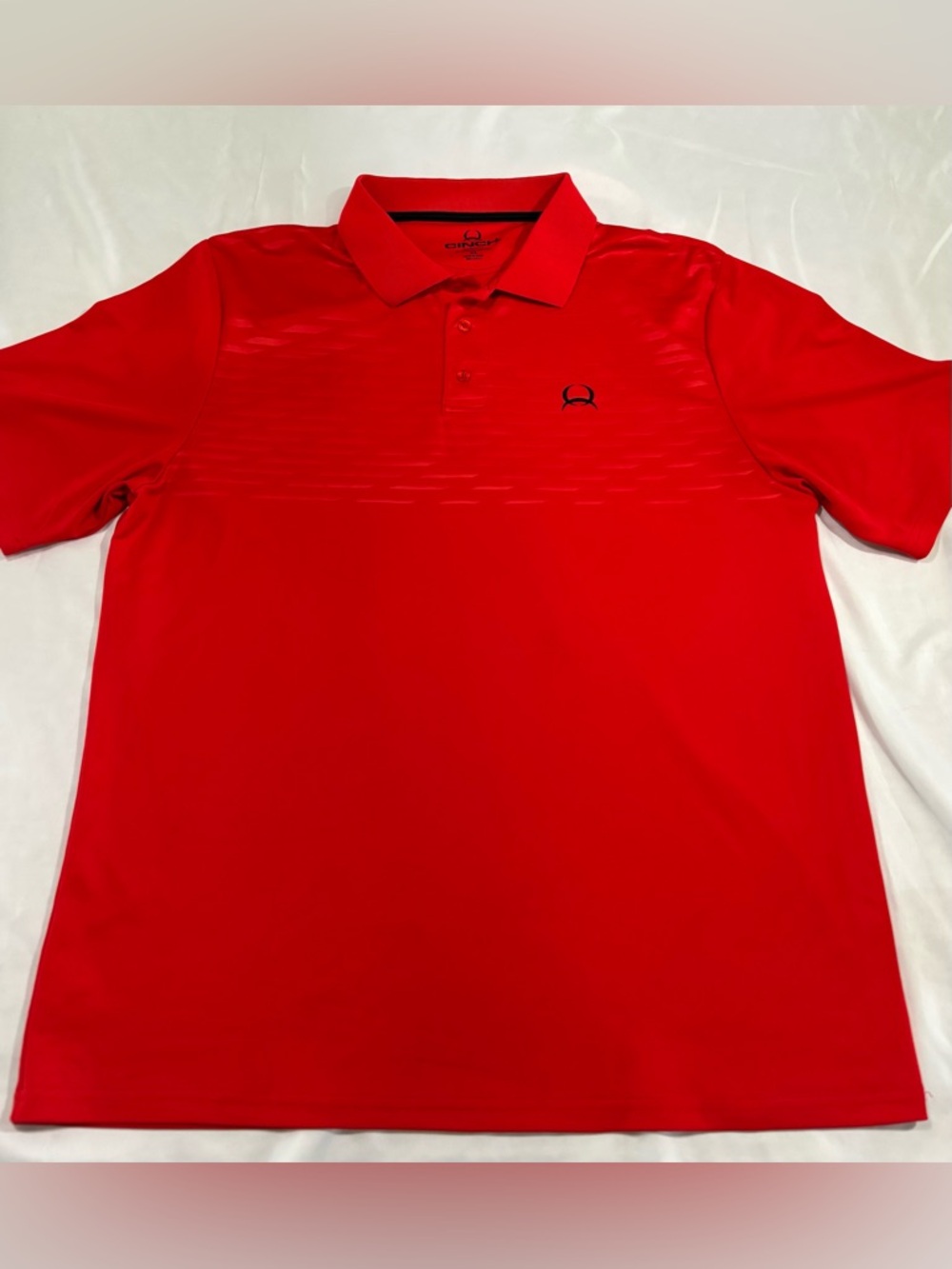 Cinch Men’s Bright Red Golf Polo with Subtle Texture